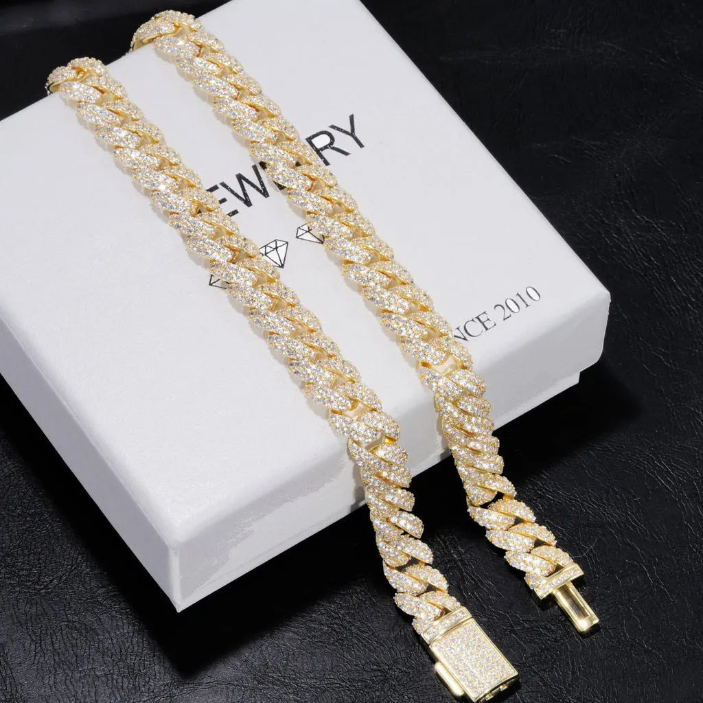 Collier & Bracelet Maille Royale – Finition Or 18K & Argent Rhodié