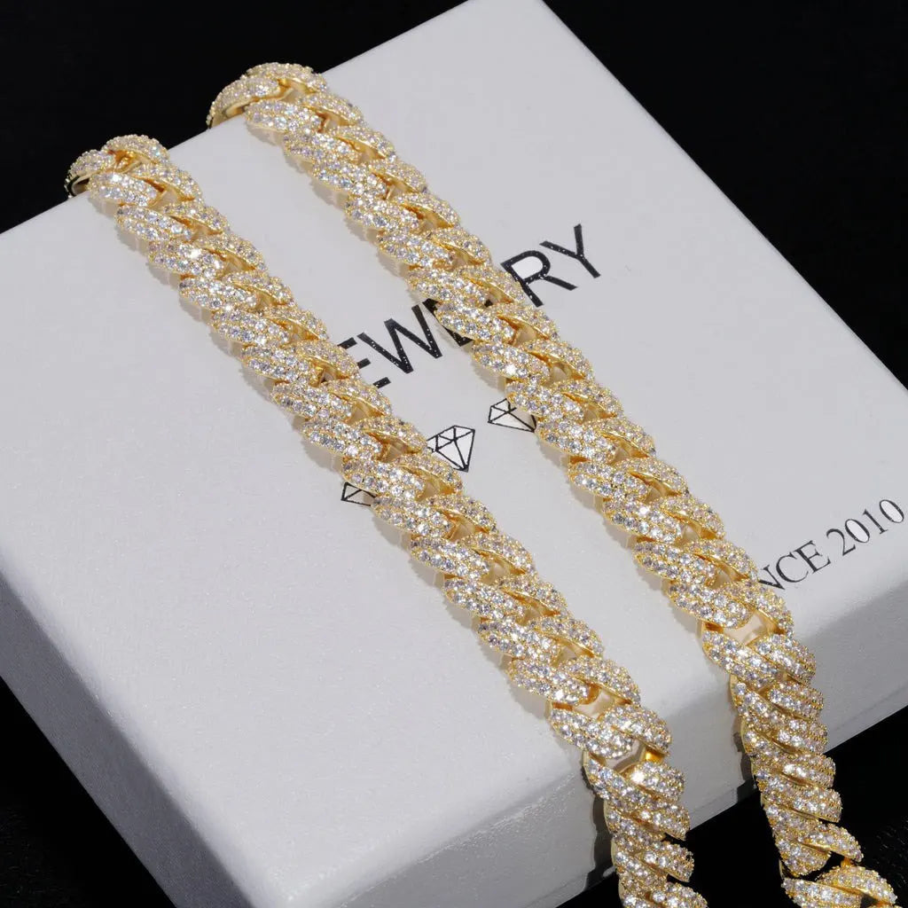Collier & Bracelet Maille Royale – Finition Or 18K & Argent Rhodié